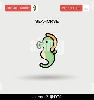 Einfaches Vektorsymbol „Seahorse“. Stock Vektor