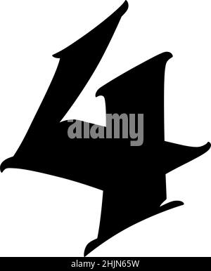 Die Zahlen sind im gotischen Stil. Vektor. Symbole auf weißem