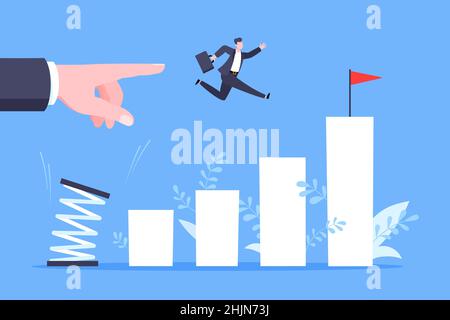 Business Mentor hilft, die Karriere mit Sprungbrett Vektor Illustration zu verbessern. Stock Vektor