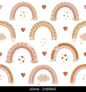 Boho Regenbogen Muster Farbe Vektor Illustration für Kinderzimmer Stock Vektor