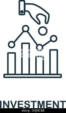 Investitionssymbol. Linienelement aus der marktwirtschaftlichen Kollektion. Lineares Investment Icon-Zeichen für Webdesign, Infografiken und mehr. Stock Vektor