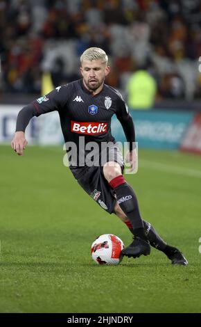 Caio Henrique von Monaco während des französischen Fußballpokals, das am 30. Januar 2022 im Stade Bollaert-Delelis in Lens, Frankreich, zu einem Fußballspiel von 16 zwischen RC Lens und AS Monaco geführt hat - Foto: Jean Catuffe/DPPI/LiveMedia Stockfoto