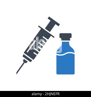 Symbol für eine Vektorglyphe im Zusammenhang mit dem Impfstoff Stock Vektor