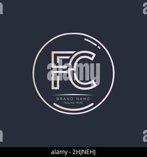 Kreative Designelemente des FC Initial Letter Logos. Moderne minimalistische Business Letter Logo Vektor Design Vorlage. Stock Vektor