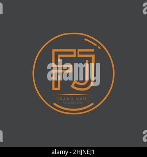 Design-Elemente für das kreative FJ-Logo mit Anfangsbuchstaben. Moderne minimalistische Business Letter Logo Vektor Design Vorlage. Stock Vektor