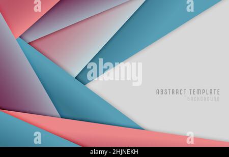 Abstraktes Farbverlauf buntes Papier Schnitt Linien Vorlage Stil. Überlappung des Hintergrunds mit Papierschnitt. Illustrationsvektor Stock Vektor