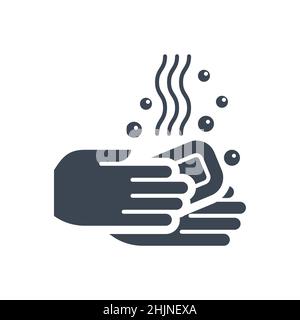 Symbol für Vektorgliphe mit Bezug zur Handwäsche Stock Vektor