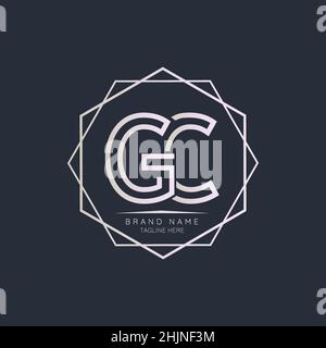 Designelemente für kreative GC-Initial Letter-Logos. Moderne minimalistische Business Letter Logo Vektor Design Vorlage. Stock Vektor
