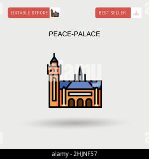 Peace-Palace einfaches Vektorsymbol. Stock Vektor
