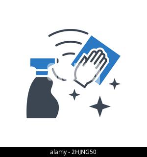 Symbol für die Reinigung der Vektorglyphensymbole Stock Vektor