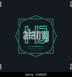 Kreative Designelemente für das HJ-Logo mit Anfangsbuchstaben. Moderne minimalistische Business Letter Logo Vektor Design Vorlage. Stock Vektor