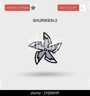 Shuriken-2 einfaches Vektorsymbol. Stock Vektor