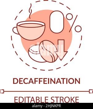 Symbol für das rote Konzept der Entkoffeinierung Stock Vektor