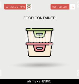 Einfaches Vektorsymbol für Lebensmittelbehälter. Stock Vektor