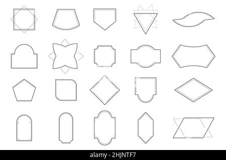 Geometrischer Linienvektor im minimalistischen Stil. Böhmische, abstrakte, lineare Rahmen. Minimale, skizzieren Grenzen von Bildern für soziale Netz, Geschichte, Stock Vektor