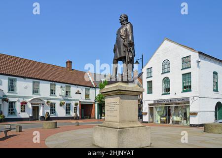 Statue von Sir John Franklin (Artic Explorer), Cornhill, Spilsby, Lincolnshire, England, Vereinigtes Königreich Stockfoto