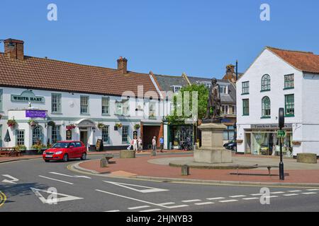 Sir John Franklin Statue, Cornhill, Spilsby, Lincolnshire, England, Vereinigtes Königreich Stockfoto