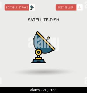 Einfaches Vektorsymbol für Satellitenschüssel. Stock Vektor