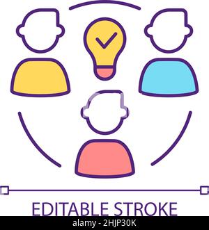 Team Brainstorming RGB-Farbsymbol Stock Vektor