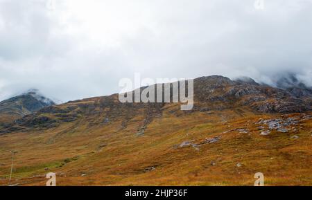 Berge im Glen Etive Valley im schottischen Hochland, Großbritannien Stockfoto