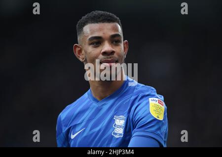 Derby, Großbritannien. 30th Januar 2022. Jununo Bacuna aus Birmingham City während des Sky Bet Championship-Spiels im Pride Park Stadium, Derby. Bildnachweis sollte lauten: Isaac Parkin/Sportimage Kredit: Sportimage/Alamy Live News Stockfoto