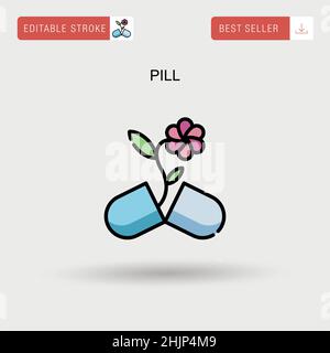 Einfaches Vektor-Symbol der Pille. Stock Vektor