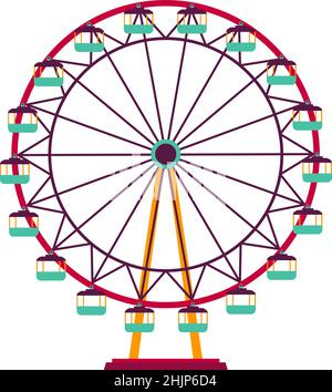 Symbol für das Riesenrad. Bunte Vergnügungspark Attraktion Stock Vektor