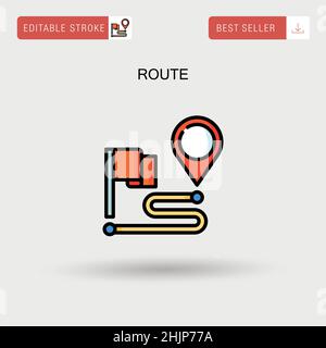 Einfaches Vektorsymbol für Routen. Stock Vektor
