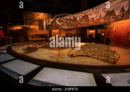 Warschau, Polen - 24. Aug 2019: Museum der Geschichte der polnischen Juden im Inneren - POLIN - Warschau, Polen Stockfoto