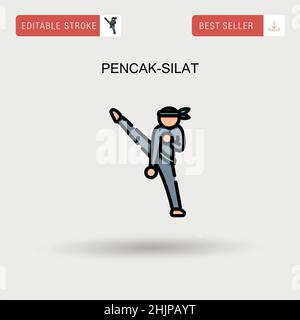 Einfaches Vektor-Symbol für Pencak-silat. Stock Vektor