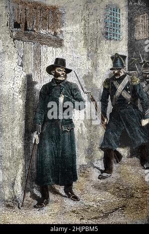 „Javert“ Illustration de Fortune Meaulle pour „Les Miserables“ de Victor Hugo 19eme siecle Collection privee Stockfoto