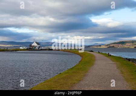 Sea Lock House am Ende des Caledonian Canal in Inverness Stockfoto