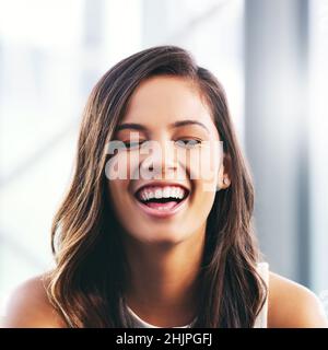 Beleuchten Sie Ihr Leben mit viel Lachen Stockfoto