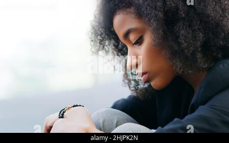 Lassen Sie sich nicht von Selbstzweifeln überwältigen Stockfoto