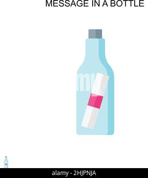 Nachricht in einer Flasche einfaches Vektorsymbol. Illustration Symbol Design-Vorlage für Web mobile UI-Element. Stock Vektor