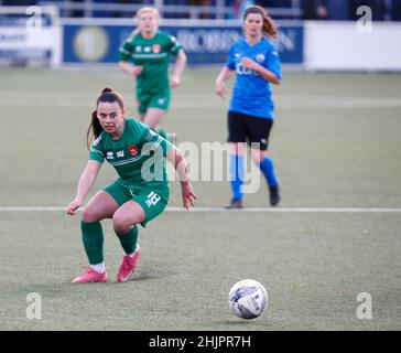 BILLERICAY, ENGLAND - JANUAR 30: Coventry United LFC Freya Thomas während der FA Women's FA Cup Vierten Runde zwischen Billericay Town Women und Stockfoto