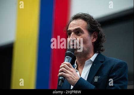 Der Präsidentschaftskandidat Federico Gutierrez von der politischen Partei „Crecemos Colombia“ während der offiziellen Kandidatur der Mitglieder von Th Stockfoto