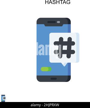 Hashtag einfaches Vektor-Symbol. Illustration Symbol Design-Vorlage für Web mobile UI-Element. Stock Vektor