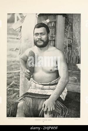 Porotiti, ein Maori-Chef aus dem Buch „die lebenden Rassen der Menschheit“ Vol. 1 von Henry Neville Hutchinson, Herausgeber John Walter Gregory und Richard Lydekker, Verlag: London, Hutchinson & CO 1901 Stockfoto