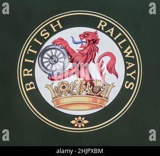 British Railways Lion-and - Wheel Emblem Stockfoto