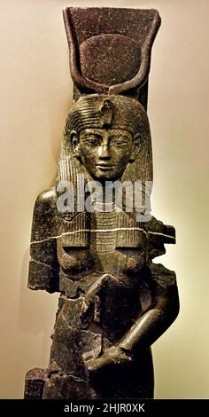 Statue des Isis granodiorite Neues Königreich, Königreich Amenhotep III 1390-1353 v. Chr. Ägypten (Museo Egizio di Torino Italien) Stockfoto