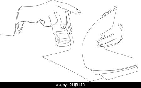 Unterzeichnung des Vertrags und Stempel auf dem Dokument Stock Vektor