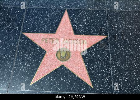 Los Angeles, CA, USA - 27. März 2018 : die Stars des Hollywood Walk of Fame in Los Angeles. Star von Peter Jackson, Regisseur von Herr der Ringe. Stockfoto