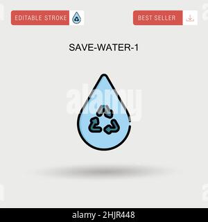 Save-Water-1 einfaches Vektorsymbol. Stock Vektor