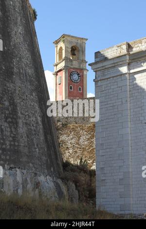 Glockenturm in der alten Festung (venezianische Festung), Korfu-Stadt, Korfu Stockfoto