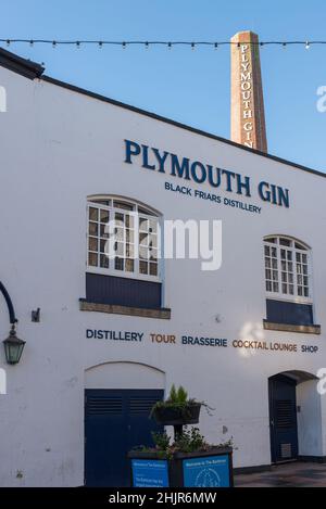 Plymouth Gin Distillery in der Barbican Gegend von Plymouth, Devon Stockfoto