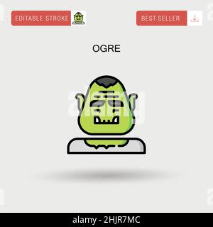 Ogre einfaches Vektorsymbol. Stock Vektor