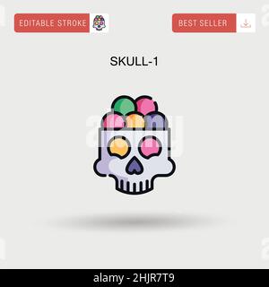 Skull-1 einfaches Vektorsymbol. Stock Vektor
