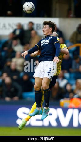 LONDON, Großbritannien, 29. JANUAR: Danny McNamara von Millwall während der Sky Bet Championship zwischen Millwall und West Bromwich Albion an der Den St Stockfoto