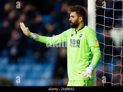 LONDON, Großbritannien, 29. JANUAR: Bartosz Bialkowski von Millwall während der Sky Bet Championship zwischen Millwall und West Bromwich Albion am D Stockfoto